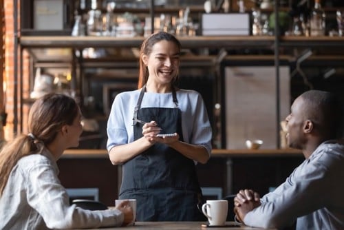 waitress taking order