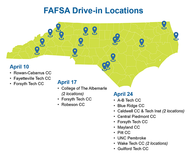 Mapa de ubicaciones de entrada de la FAFSA