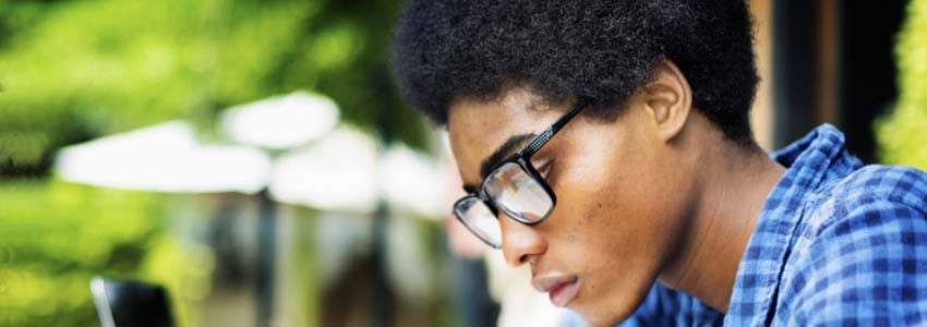 Student Glasses Focused Student Glasses Focused