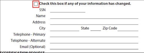 IDR Form - Section to Change Your Personal Information