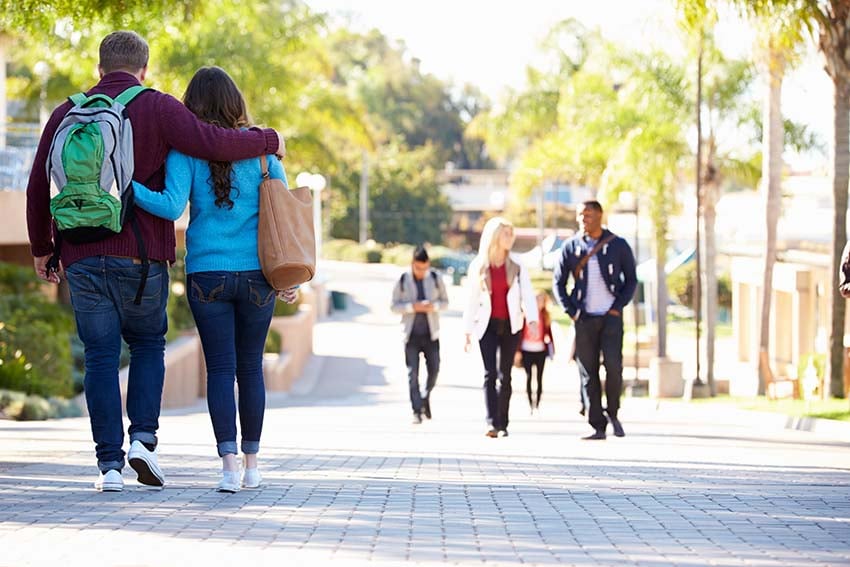 Students Walking On Campus