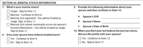 IDR Form - Marital Status Information questions 7 - 10 and answers