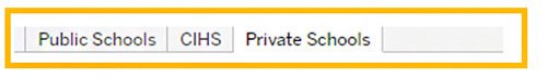 Private Schools tab