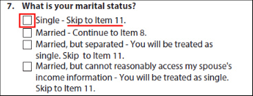 IDR Form - What is your marital status question and answers
